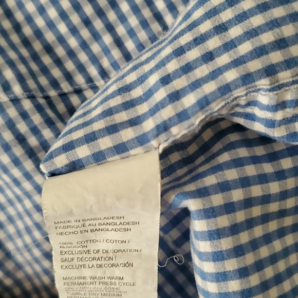 Izod blue & white gingham button up - Picture 4 of 4